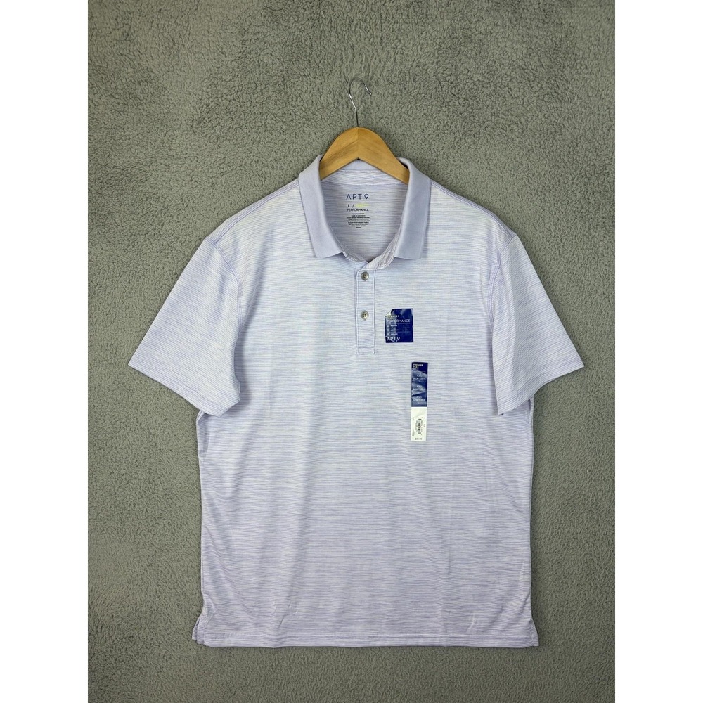 Apt. 9 Polo Shirt Mens Large Purple Premier Flex Performance New MA01K206RN